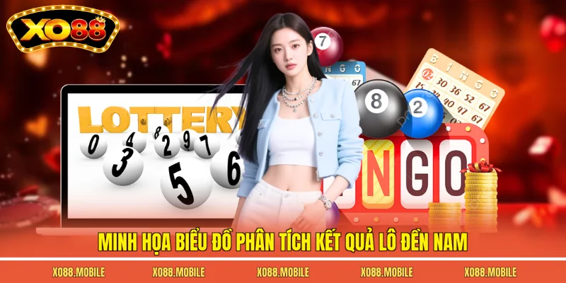 Minh họa biểu đồ phân tích kết quả lô đền Nam